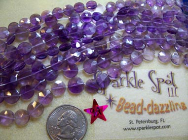 Graduated Color AMETHYST Faceted Coins Graduated Color AMETHYST Faceted Coins