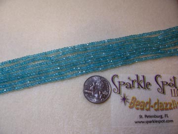 Gem Quality BLUE APATITE Faceted Rondelle Gem Quality BLUE APATITE Faceted Rondelle