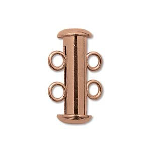 Shiny COPPER Plate 2 STRAND SLIDE CLASP Pk 2 Shiny COPPER Plate 2 STRAND SLIDE CLASP Pk 2