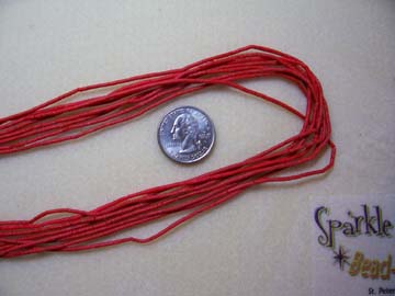 Orangey RED CORAL Teeny Tiny Heishe 1.5-2mm Orangey RED CORAL Teeny Tiny Heishe 1.5-2mm