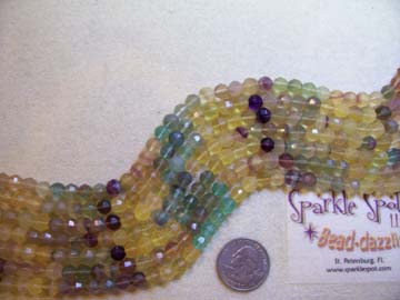GOLDEN RAINBOW FLUORITE Faceted 7mm Round GOLDEN RAINBOW FLUORITE Faceted 7mm Round