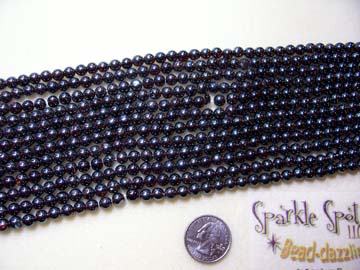 Silver / Red ALMOND GARNET Round 6-7mm Silver / Red ALMOND GARNET Round 6-7mm