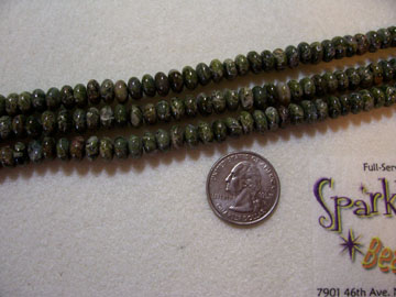 GREEN JASPER Smooth Rondelle 8mm GREEN JASPER Smooth Rondelle 8mm