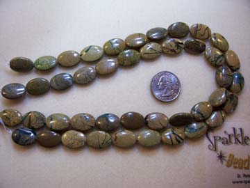 GREEN VEIN JASPER Ovals 18mm GREEN VEIN JASPER Ovals 18mm