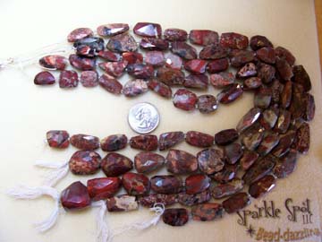 Red POPPY JASPER Faceted Nuggets Red POPPY JASPER Faceted Nuggets