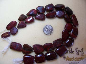 RED RAINBOW JASPER Faceted Nuggets RED RAINBOW JASPER Faceted Nuggets