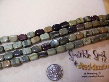 SILVER LEAF JASPER Rectangular Nuggets 14mm SILVER LEAF JASPER Rectangular Nuggets 14mm
