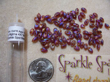 TOPAZ DARK AB MATTE TRANSPARENT Long Magatama Drops TOPAZ DARK AB MATTE TRANSPARENT Long Magatama Drops