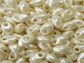 IVORY ANTIQUE PEARL CEYLON Long Magatama Drops IVORY ANTIQUE PEARL CEYLON Long Magatama Drops