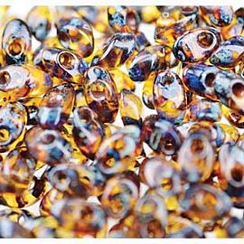 *New TOPAZ DARK PICASSO TRANSPARENT Long Magatama Drops *New TOPAZ DARK PICASSO TRANSPARENT Long Magatama Drops