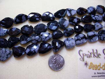 SNOWFLAKE OBSIDIAN Faceted Nuggets SNOWFLAKE OBSIDIAN Faceted Nuggets