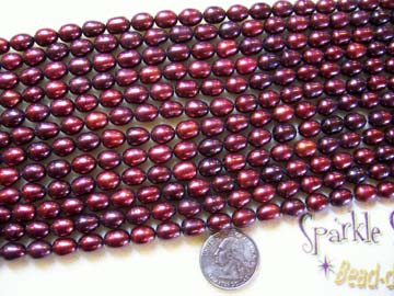 FW PEARL CRANBERRY Vert Drill Potato 10mm FW PEARL CRANBERRY Vert Drill Potato 10mm