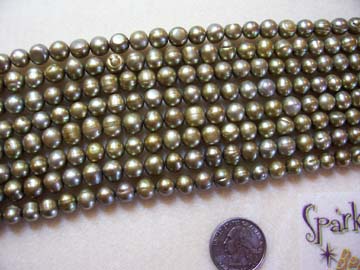 FW PEARL KHAKI Irreg Baroque 8mm FW PEARL KHAKI Irreg Baroque 8mm