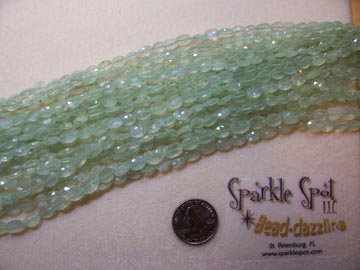 Minty Green PREHNITE / ZEOLITE Faceted Ovals Minty Green PREHNITE / ZEOLITE Faceted Ovals