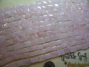 Pink ROSE QUARTZ Puffy Rectangle 12-16mm Pink ROSE QUARTZ Puffy Rectangle 12-16mm