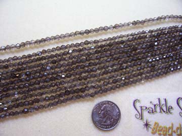 SMOKY QUARTZ Irreg Faceted Round 4mm SMOKY QUARTZ Irreg Faceted Round 4mm