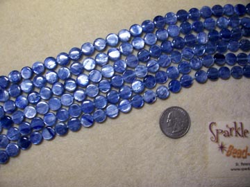 Blue KYANITE Puffy Coin 10mm Blue KYANITE Puffy Coin 10mm