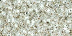 3mm CRYSTAL SILVER LINED Toho Cube Square
