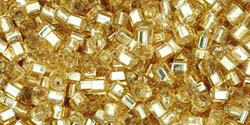3mm TOPAZ LT SILVER LINED Toho Cube Square 3mm TOPAZ LT SILVER LINED Toho Cube Square