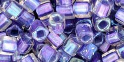 3mm PURPLE MTLLC LND RAINBOW CRYSTAL Toho Cube Square 3mm PURPLE MTLLC LND RAINBOW CRYSTAL Toho Cube Square