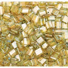 *New TOPAZ LIGHT PICASSO TRANSP Miyuki Tila Bead *New TOPAZ LIGHT PICASSO TRANSP Miyuki Tila Bead