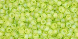 GREEN LIME FROSTED RAINBOW TRANS Toho Round Sz 6