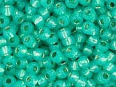 TEAL MILKY SILVER LINED Toho Round Sz 8 TEAL MILKY SILVER LINED Toho Round Sz 8