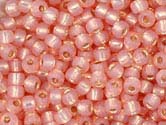 PEACH MILKY SILVER LINED Toho Round Sz 6 PEACH MILKY SILVER LINED Toho Round Sz 6