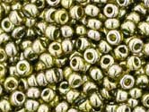 GREEN TEA GOLD LUSTERED Toho Round Sz 6 GREEN TEA GOLD LUSTERED Toho Round Sz 6