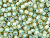 TOPAZ LIGHT RAINBOW SEA FOAM LINED Toho Round Sz 6 TOPAZ LIGHT RAINBOW SEA FOAM LINED Toho Round Sz 6