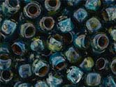 BLUE CAPRI TRANS PICASSO HYBRID Toho Round Sz 11 BLUE CAPRI TRANS PICASSO HYBRID Toho Round Sz 11